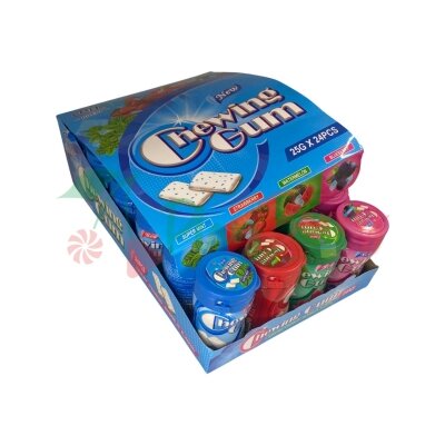 Упаковкаа жувальних гумок в банці &quot;Chewing Gum&quot; асорті 24шт.