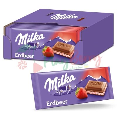 Шоколад Milka Полуничний йогурт 100 г.