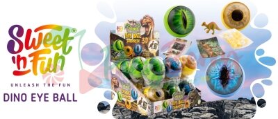 Упаковка пластикових яєць з солодощами та іграшками Dino Eye Ball, 18шт. — Photo 5