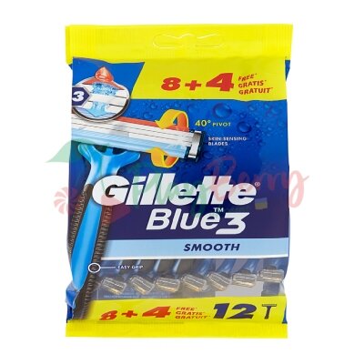 Упаковка станків для гоління Gillette Blue 3 леза 12шт.