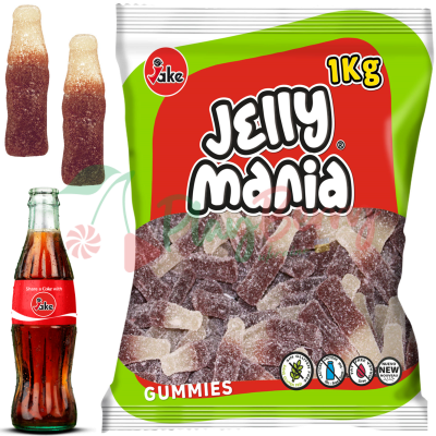 Упаковка мармеладних цукерок TM JAKE &quot;Jelly Mania&quot; Пляшечки коли кислі, 1кг.