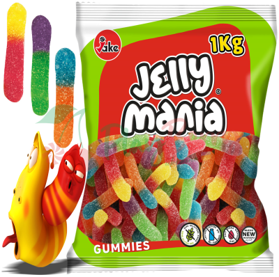 Упаковка мармеладних цукерок TM JAKE &quot;Jelly Mania&quot; Черв&#039;ячки кислі, 1кг.