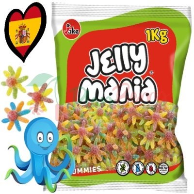 Упаковка мармеладных конфет TM JAKE &quot;Jelly Mania&quot; Осьминоги кислые, 1кг.