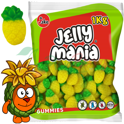 Упаковка мармеладных конфет TM JAKE &quot;Jelly Mania&quot; Желтый ананас, 1кг.
