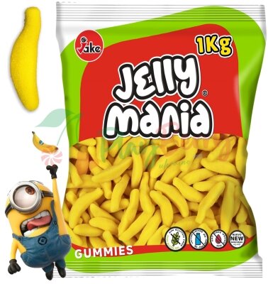 Упаковка мармеладних цукерок TM JAKE &quot;Jelly Mania&quot; Банани, 1кг.