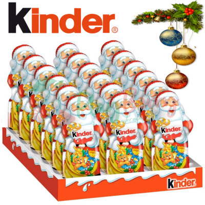 Упаковка шоколадных фигурок Kinder Санта-Клаус, 110г. х 18шт.