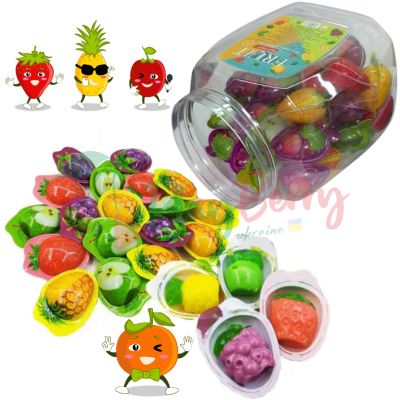 Упаковка желейних цукерок з джемом Fruit 3D MIX, 50шт.