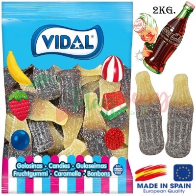 Упаковка жевательного мармелада VIDAL Гигантские бутылки в сахаре, 2кг.