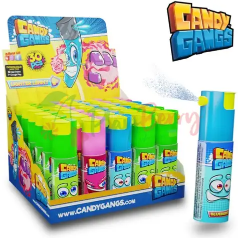 Упаковка спрей-карамелі Candy Gangs Lighter Lenny у запальничці, 30шт.