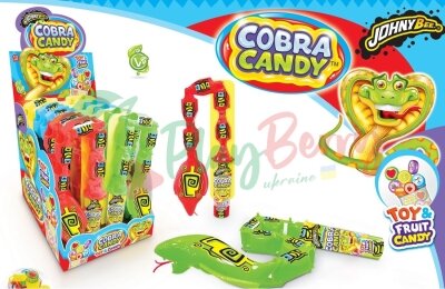 Упаковка драже с игрушкой JOHNY BEE® Cobra Candy, 12шт. — Photo 2
