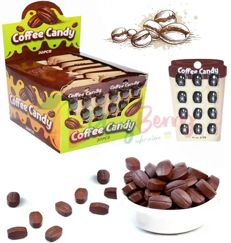 Упаковка цукерок Coffee Candy Кава на блістері, 30шт.