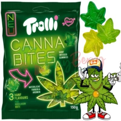 Упаковка мармелада Trolli CannaBites Каннабис Три вкуса конопли, 150г.