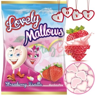 Упаковка маршмеллоу Lovely Hearts Полуниця-Ваніль, 150г.