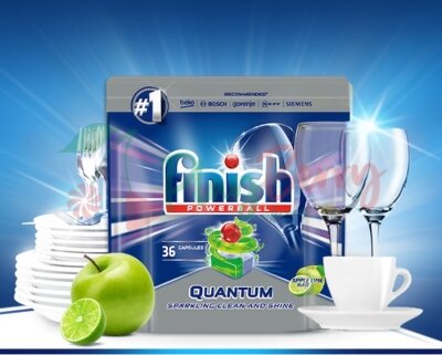 Пігулки для посудомийних машин FINISH QUANTUM Яблуко та Лайм 36 шт — Photo 2