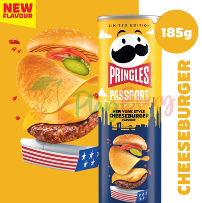 Упаковка чіпсів Pringles &quot;New York Style Cheeseburger Limited Edition&quot;, 185гр.*19шт. — Photo 1