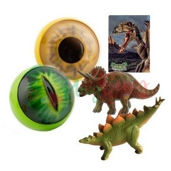 Упаковка пластикових яєць з солодощами та іграшками Dino Eye Ball, 18шт. — Photo 1