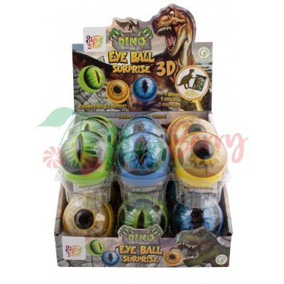 Упаковка пластикових яєць з солодощами та іграшками Dino Eye Ball, 18шт. — Photo 6