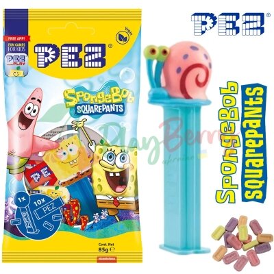 Игрушка + 10 запасок конфет PEZ® Gary SquarePants, 85г.