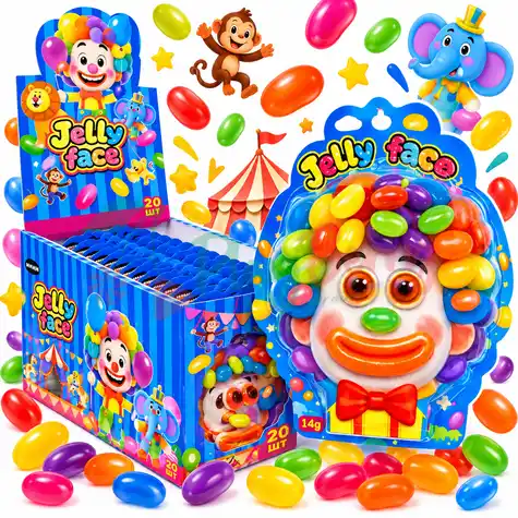 Упаковка желейных конфет Jelly Face с желейными бобами, 20шт.