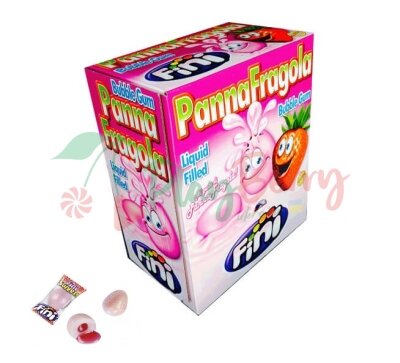 Упаковка жевательных резинок с джемом внутри &quot;FINI Panna Fragola Gum&quot; 5гр.*200 шт. — Photo 1