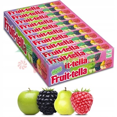 Упаковка жувальних цукерок Fruit-tella Садові фрукти 40 шт x 41 г