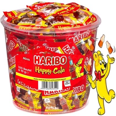 Жевательные конфеты Haribo Happy Cola, 100шт.