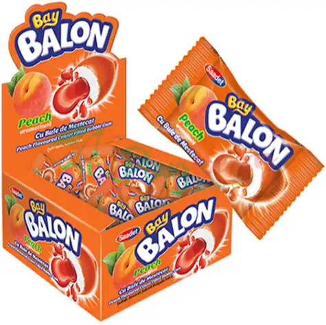 Упаковка жувальної гумки Bay Balon Peach з джемом, 50шт.