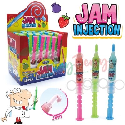 Упаковка цукерок  INJECTION JAM з гелем, 30шт.