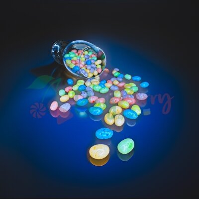 Упаковка фруктовых рябеньких желейных бобов ACME FATE Jelly Beans Shiny бобы, 2.5кг. — Photo 2