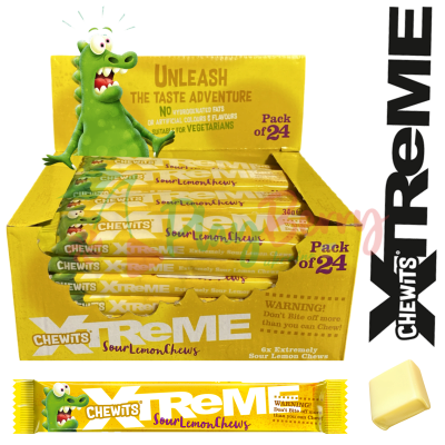 Упаковка жувальних цукерок Chewits Xtreme лимон, 24шт.