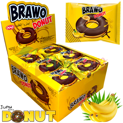 Упаковка кексов Brawo Donut Донат с бананом в глазури, 24шт.