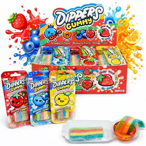 Упаковка мармеладних стрічок Dippers Gummy з кислим гелем, 30шт.