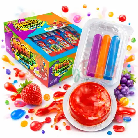 Упаковка мармеладних цукерок Dippy Gummy Candy з кислим гелем, 24шт.