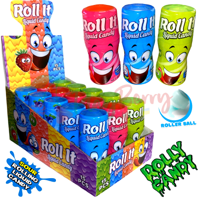 Упаковка рідкої карамелі Roll It Liquid Candy з роликом, 15шт.