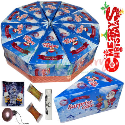 Упаковка цукерок Mery Christmas з сюрпризом у вигляді торту, 10шт.