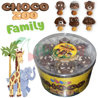 Упаковка печенья с шоколадом ChocoZoo Family в форме животных, 18шт.