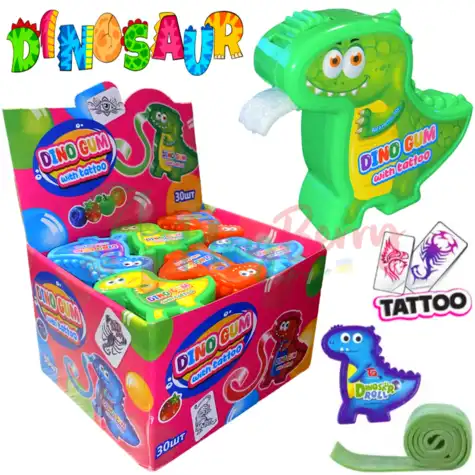 Упаковка жевательной резинки DINO GUM with tattoo, 30шт.