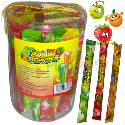 Жувальні цукерки Sour Gummy Stick, 40шт.