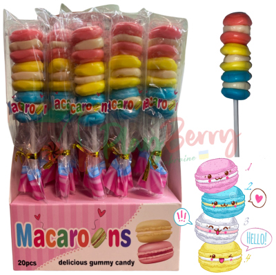 Мармеладные конфеты Macarons на палочке, 20шт.