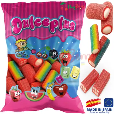 Упаковка мармеладних цукерок "Dulceplus" Мікс різноманітних кабелів та брикетів в цукрі, 1кг.
