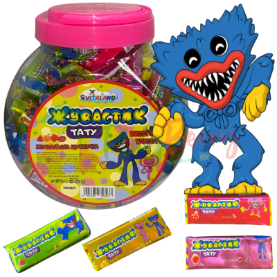 Упаковка жувальних цукерок Huggy Wuggy + Tatoo, 100шт.
