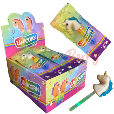 Упаковка леденцов на неоновой палочке Unicorn LightPop, 30шт.