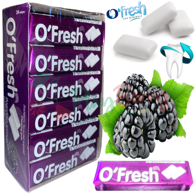 Упаковка жевательной резинки O&#039;Fresh Ежевика, 24шт.