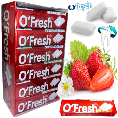 Упаковка жувальної гумки O&#039;Fresh Полуниця, 24шт.