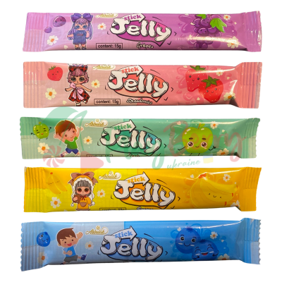 Упаковка желейних цукерок JELLY stick Mixed Fruit в стіках, 100шт. — Photo 1