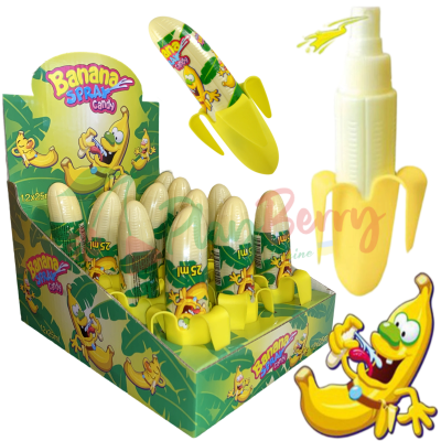 Упаковка спрей-карамель Banana Spray Candy Банан большой, 12шт.
