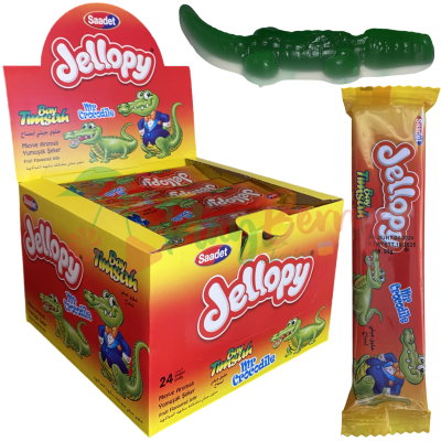 Упаковка жевательного мармелада Jellopy Крокодил в индивидуальной упаковке, 24шт.