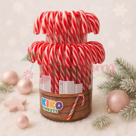 Упаковка льодяників KIKO Sweets Посох червоно-білий 28g., 50шт.