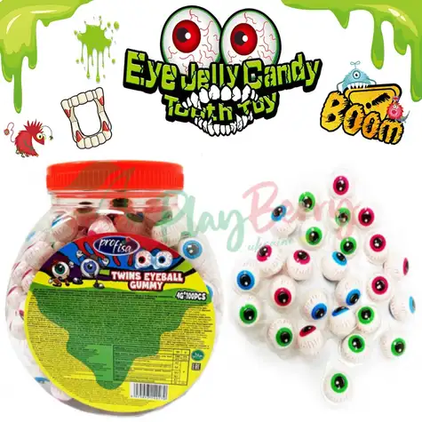 Упаковка желейних цукерок Twins Eyeball Gummy Подвійні очі, 100шт.