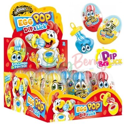 Упаковка Леденцов JOHNY BEE® EGG POP с порошком для погружения, 12шт.